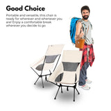 Lightweight Camping Chair with Storage Bag - Beige