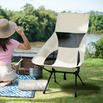 Lightweight Camping Chair with Storage Bag - Beige