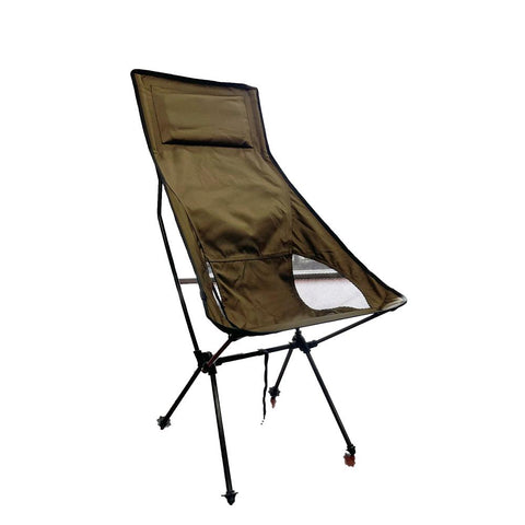 High Back Chair with Headrest - Brown