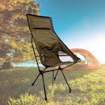 High Back Chair with Headrest - Brown