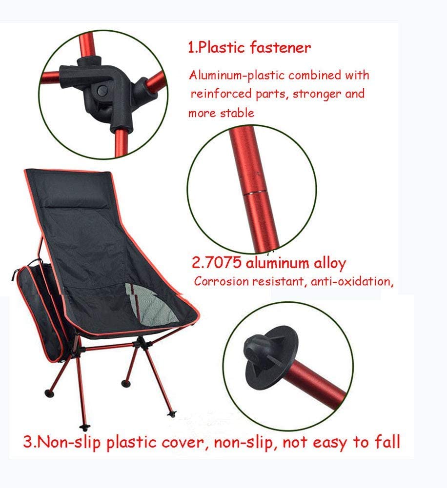 High Back Chair with Headrest - Red