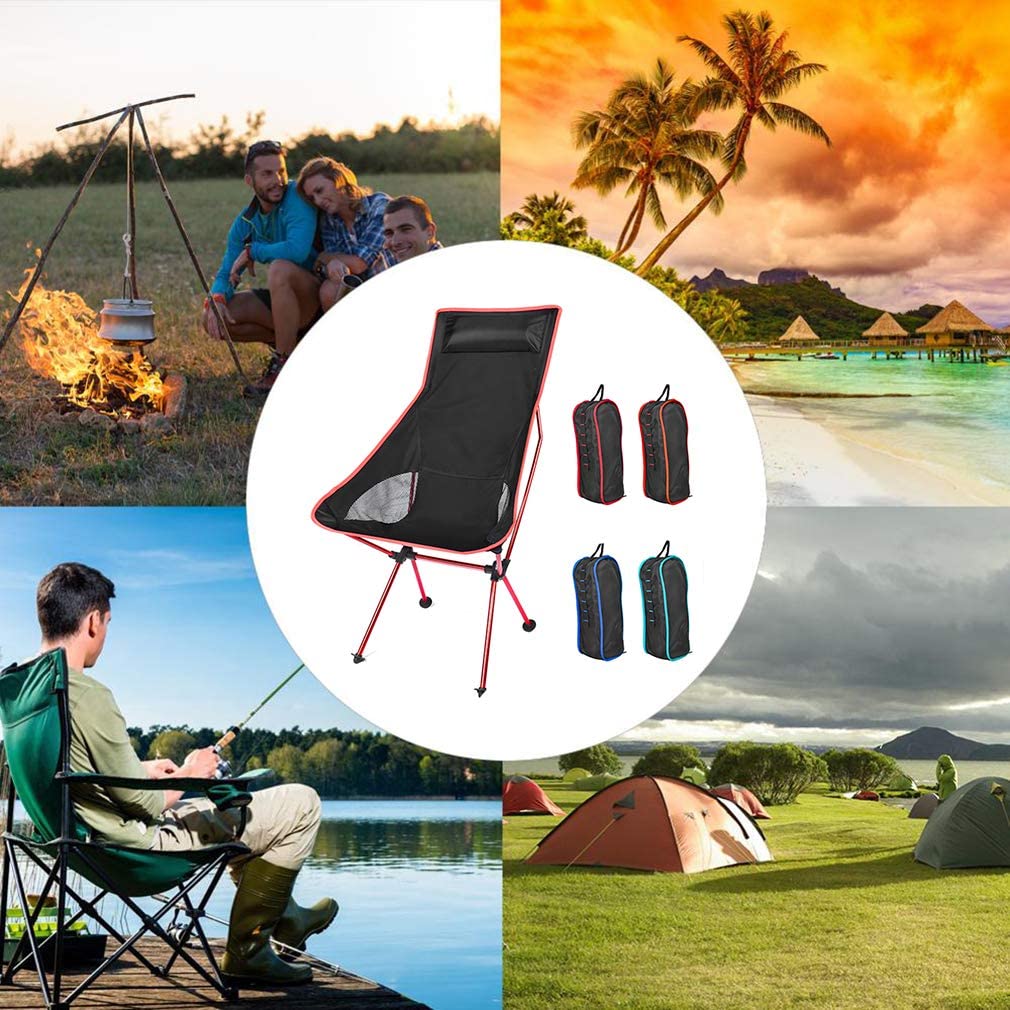 High Back Chair with Headrest - Sky