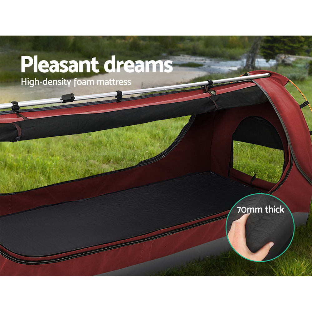 Weisshorn Double Swag - Red - 70mm Mattress