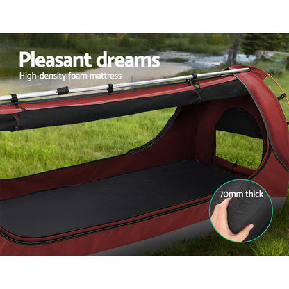 Weisshorn Double Swag - Red - 70mm Mattress